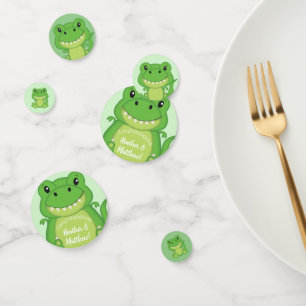 T-Rex Dinosaur Baby Shower Green Confetti