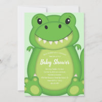 T-Rex Dinosaur Baby Shower Green