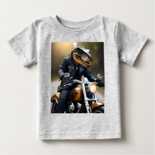 T-Rex Dinosaur Bikie On A Motorbike, Baby T-Shirt