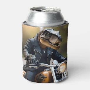 T-Rex Dinosaur Bikie On A Motorbike, Can Cooler