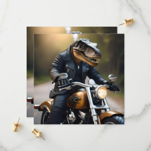 T-Rex Dinosaur Bikie On A Motorbike, Save The Date