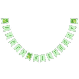 T-Rex Dinosaur Birthday Party Green Bunting