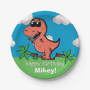 T Rex Dinosaur Birthday Party Paper Plate