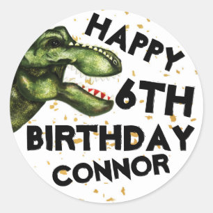 T-Rex Dinosaur Birthday Party Stickers