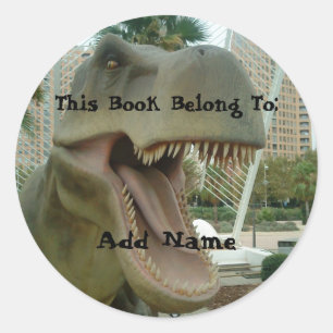 T-Rex Dinosaur Bookplate Sticker