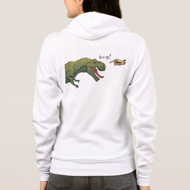 T-Rex Dinosaur Boop Tyrannosaurus womens Hoodie (Back)
