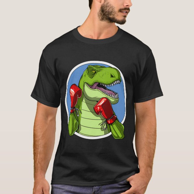 T-Rex Dinosaur Boxing T-Shirt (Front)