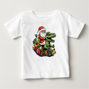 T-Rex Dinosaur Christmas Funny Festive Holiday Baby T-Shirt