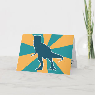 T-rex dinosaur colourful cartoon dino jurassic card