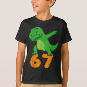 T-rex Dinosaur Dabbing 67 Meme Six Seven Funny T-Shirt