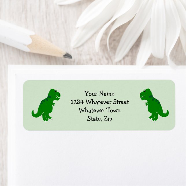 T-Rex Dinosaur Design Return Address (Insitu)