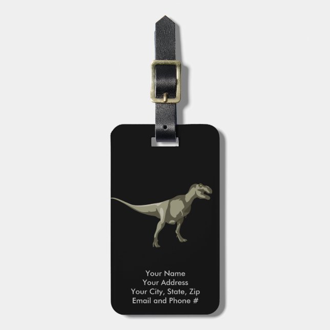 T-rex Dinosaur, Dino Design Luggage Tag (Front Vertical)