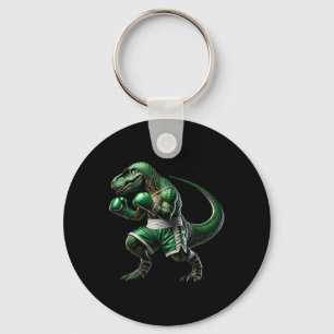 T-rex Dinosaur Doing Boxing Boxer Martial Art Key Ring