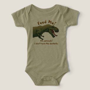 T-Rex Dinosaur Feed Me Baby Outfit One-Piece