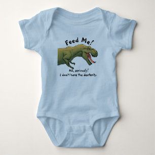 T-Rex Dinosaur Feed Me Baby Outfit One-Piece  Bodysuit