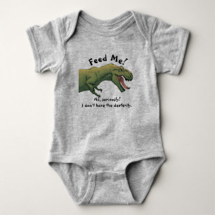 T-Rex Dinosaur Feed Me Baby Outfit One-Piece Bodysuit