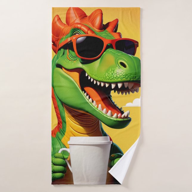 T-Rex Dinosaur Funny  Bath Towel (Bath Towel)