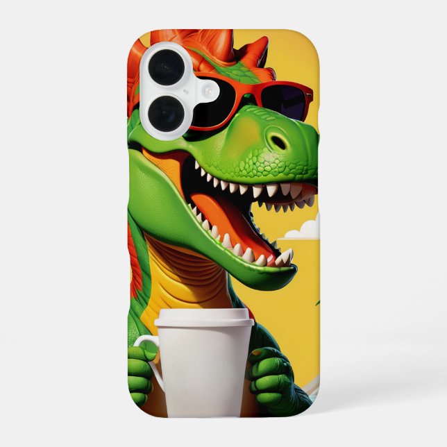T-Rex Dinosaur Funny  iPhone 16 Case (Back)