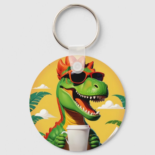 T-Rex Dinosaur Funny  Key Ring (Front)