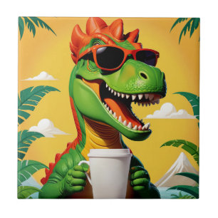 T-Rex Dinosaur Funny  Tile