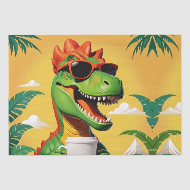 T-Rex Dinosaur Funny  Tissue Paper (Front)