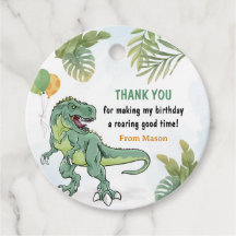 T-Rex Dinosaur Greenery Birthday Thank You