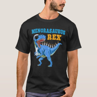 T Rex Dinosaur Hanukkah Menorasaurus Rex Funny T-Shirt