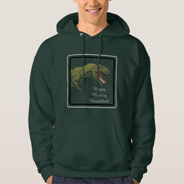 T-Rex Dinosaur Hanukkah Unisex hoodie Sweatshirt (Front)