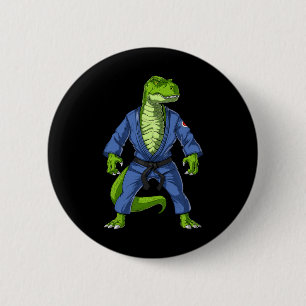 T-rex Dinosaur Jiu-jitsu Judo Ninja Martial Arts K 6 Cm Round Badge