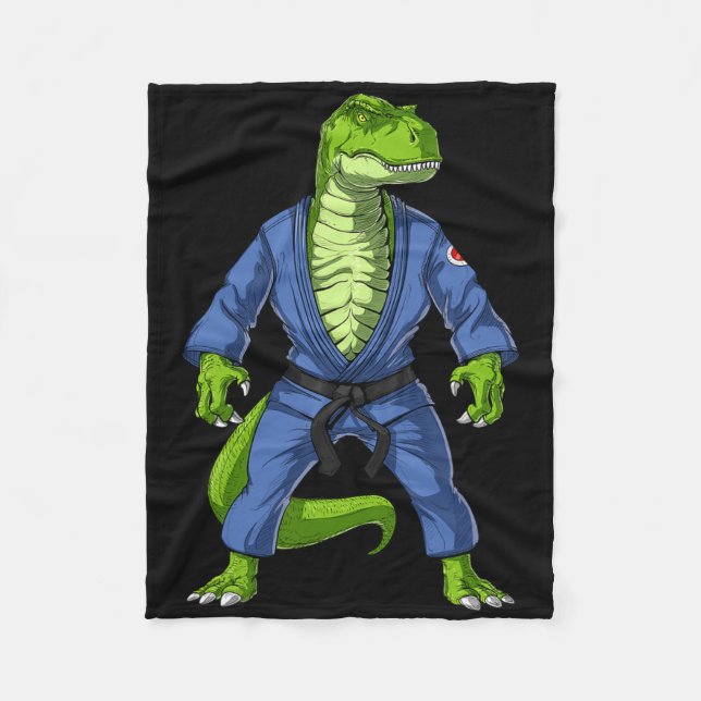 T-rex Dinosaur Jiu-jitsu Judo Ninja Martial Arts K Fleece Blanket (Front)