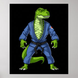 T-Rex Dinosaur Jiu-Jitsu Poster