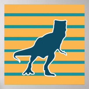 T-rex dinosaur jurassic animal cartoon poster