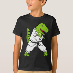 T-rex Dinosaur Karate Kickboxing Martial Arts Jiu- T-Shirt