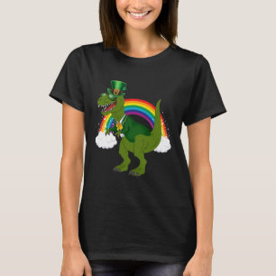 T-rex Dinosaur Leprechaun Rainbow St Patricks Day  T-Shirt