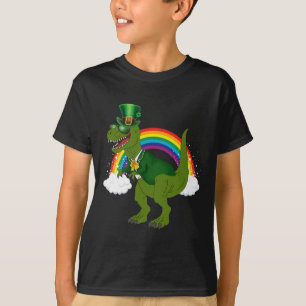 T-rex Dinosaur Leprechaun Rainbow St Patricks Day  T-Shirt