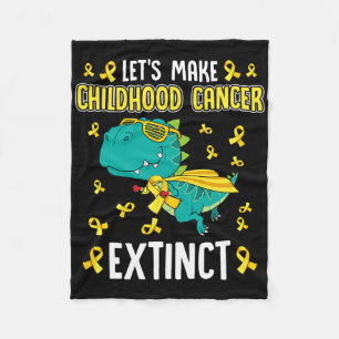 T-rex Dinosaur Make Childhood Cancer Extinct Fun A Fleece Blanket