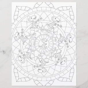 T Rex Dinosaur Mandala Relaxing Kids Colouring Pag