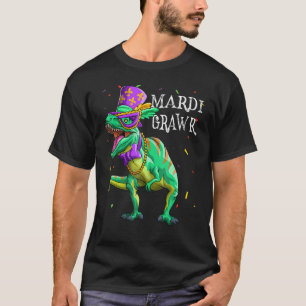 T Rex Dinosaur Mardi Gras Rawr Mask Jester Hat Bea T-Shirt