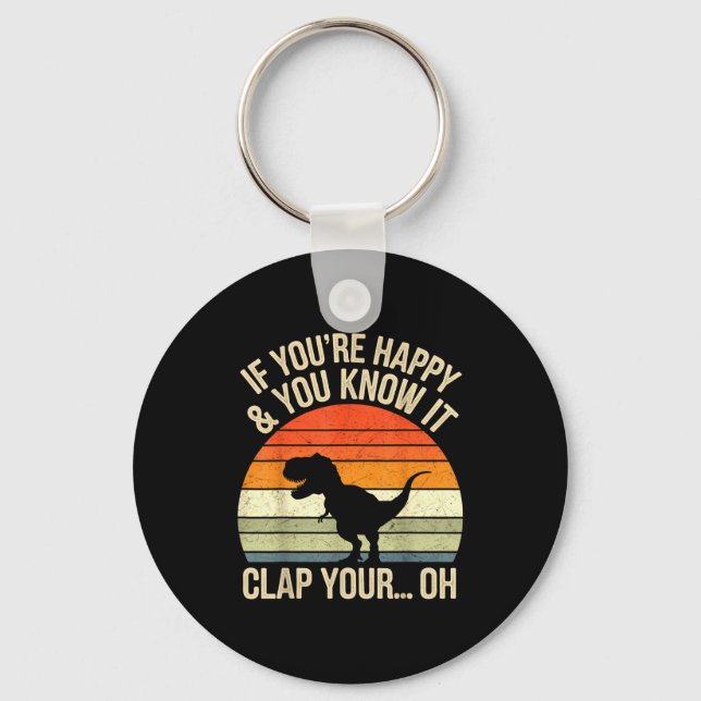 T Rex Dinosaur Meme Funny Dino For Men Women Boy K Key Ring (Front)