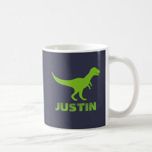 T Rex dinosaur mug personalised with kids name