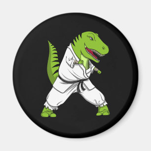 T-Rex Dinosaur Ninja Martial Arts Karate Magnet