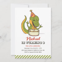 T-Rex Dinosaur One Year Cake Kids Birthday