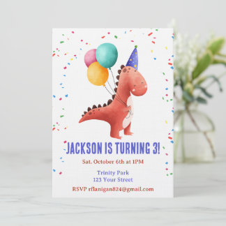 T-Rex Dinosaur Party Animal Birthday Invitation