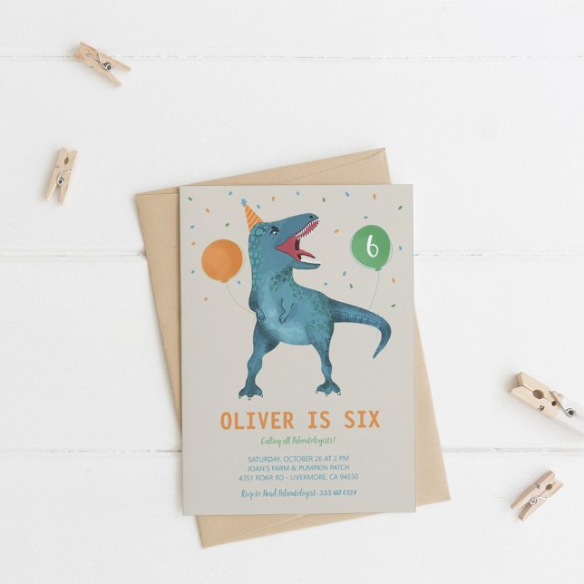 T-Rex Dinosaur Party Animal Birthday Party Invitation (Creator Uploaded)