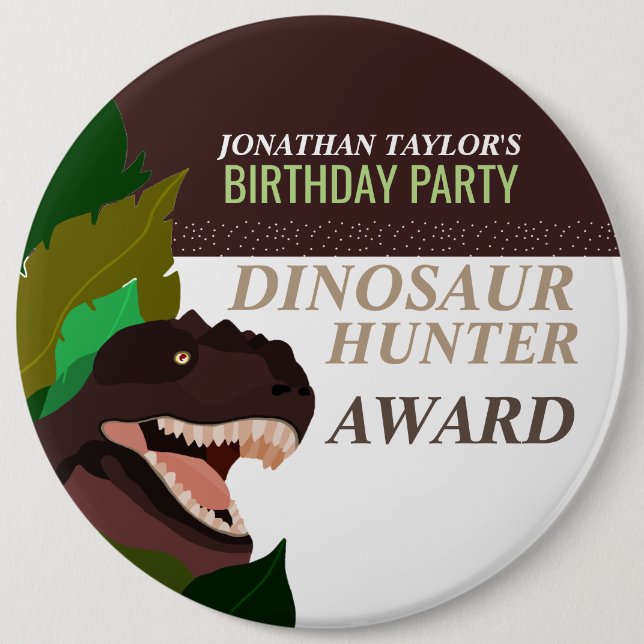 T Rex Dinosaur Party Children's Birthday 6 Cm Round Badge (Front)