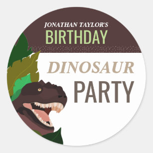 T Rex Dinosaur Party Children's Birthday Classic Round Sticker