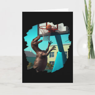 T Rex Dinosaur Playing Sketll Fun Dinosaur Sketll Card