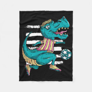 T-rex Dinosaur Plays Soccer - Trex Design Fleece Blanket