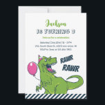 T-Rex Dinosaur Rawr Party Kids Birthday Invitation<br><div class="desc">Cute design for kids,  boys or girls who love dinosaur,  dino cartoon,  T-rex and other dinosaur species. Perfect for Jurassic theme birthday party. You can customise the wording to fit other occasions.</div>