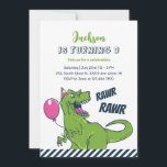 T-Rex Dinosaur Rawr Party Kids Birthday Invitation<br><div class="desc">Cute design for kids,  boys or girls who love dinosaur,  dino cartoon,  T-rex and other dinosaur species. Perfect for Jurassic theme birthday party. You can customise the wording to fit other occasions.</div>